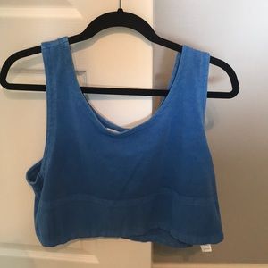 Silence + Noise - cropped blue tank top